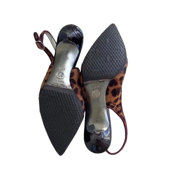Dolce & Gabbana Patent Leather Leopard Ponyhair Slingback Size 8 1/5 M - Picture 6 of 7